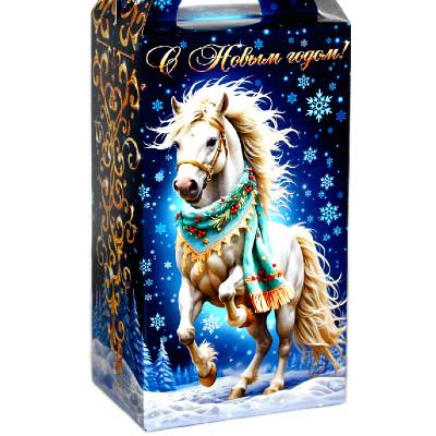 Детский новогодний подарок в картонной упаковке весом 750 грамм